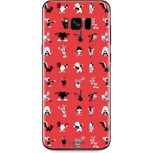 Looney Tunes Identity Red Pattern Galaxy S8 Plus Skin